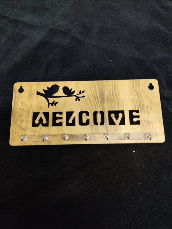 welcome with birds key holder
